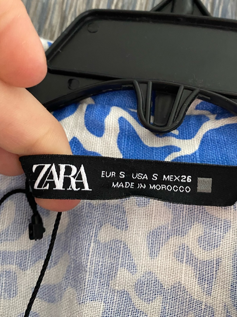 ZARA Blue Floral Midi Shirt Dress - Picture 5 of 5